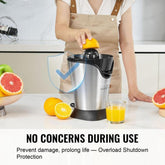 Electric Citrus Juicer, Orange Juice Squeezer With One Juicing Cone, 100W Stainless Steel Filter Orange Juice Maker, Easy To Clean For Oranges, Grapefruits, Lemons And Other Citrus Fruits